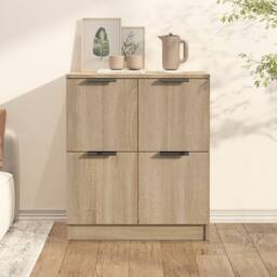 Berkfield Home Sideboard Sonoma Oak 60x30x70 cm Engineered Wood in Light Tan - Size: 60 x 30 x 70 cm - thumbnail 2