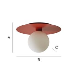 ValueLights Darla Frosted Globe IP44 Rated Bathroom Flush Ceiling Light with Bulb in Burnt Orange - thumbnail 7
