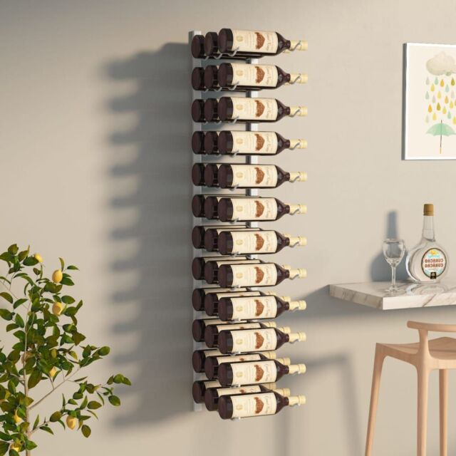 Berkfield Home Wall Mounted Wine Rack for 36 Bottles White Iron - image 1