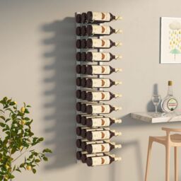 Berkfield Home Wall Mounted Wine Rack for 36 Bottles White Iron - thumbnail 1