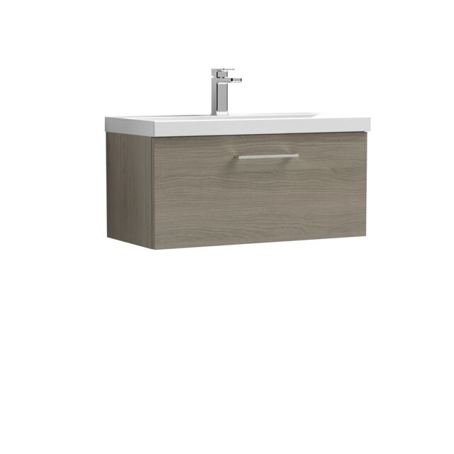 Balterley Bathroom Wall Hung 2 Soft Close Drawer Vanity Unit, Satin Green, 610mm in Brown - image 1