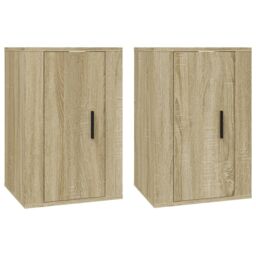 Berkfield Home Wall Mounted TV Cabinets 2 pcs Sonoma Oak 40x34.5x60 cm in Brown - thumbnail 2