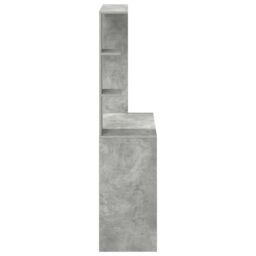 Berkfield Home Concrete Grey Computer Desk Concrete grey Engineered Wood Medium - thumbnail 5