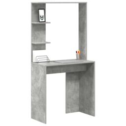 Berkfield Home Concrete Grey Computer Desk Concrete grey Engineered Wood Medium - thumbnail 3