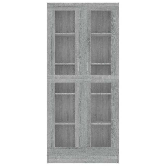 Berkfield Home Vitrine Cabinet Grey Sonoma 82.5x30.5x185.5 cm Engineered Wood - image 1