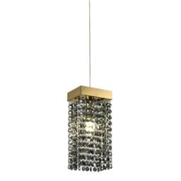 CGC Lighting Astley Gold & Grey Smoked Crystal Droplets Adjustable Height Ceiling Pendant Light - thumbnail 2