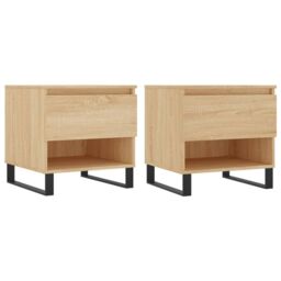 Berkfield Home Coffee Tables 2 pcs Sonoma Oak 50x46x50 cm Engineered Wood in Brown - Size: 50 x 46 x 50 cm - thumbnail 2