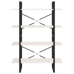 Berkfield Home Decorative 4-Tier Book Cabinet White 100x30x140 cm Solid Pine Wood - Size: 100 x 30 x 140 cm - thumbnail 5