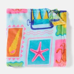 OHS Postcard Print Flannel Fleece Throw Blanket Soft Bedspread - Size: 125 cm x 150 cm - thumbnail 4
