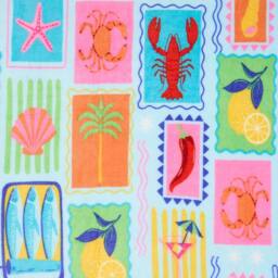 OHS Postcard Print Flannel Fleece Throw Blanket Soft Bedspread - Size: 125 cm x 150 cm - thumbnail 5