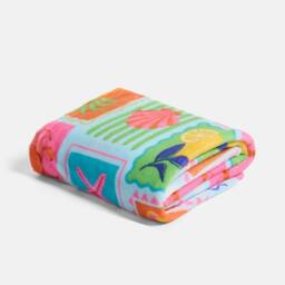 OHS Postcard Print Flannel Fleece Throw Blanket Soft Bedspread - Size: 125 cm x 150 cm - thumbnail 3