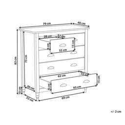 Wyld and Coco Sideboard White 5-Drawer Chest with Wooden Top - thumbnail 3