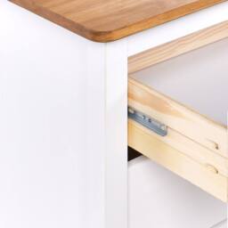 Wyld and Coco Sideboard White 5-Drawer Chest with Wooden Top - thumbnail 7