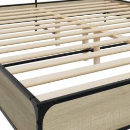 Berkfield Home Bed Frame without Mattress Sonoma Oak 200x200 cm in Light Tan - thumbnail 7
