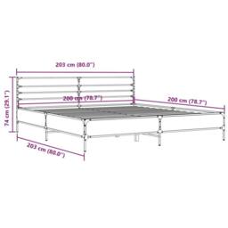Berkfield Home Bed Frame without Mattress Sonoma Oak 200x200 cm in Light Tan - thumbnail 9