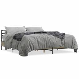 Berkfield Home Bed Frame without Mattress Sonoma Oak 200x200 cm in Light Tan - thumbnail 1