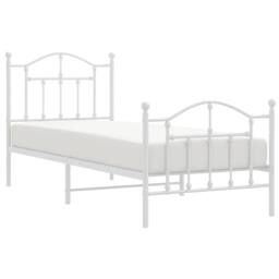 Berkfield Home Metal Bed Frame with Headboard & Footboard White 90x200 cm - thumbnail 4