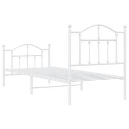 Berkfield Home Metal Bed Frame with Headboard & Footboard White 90x200 cm - thumbnail 7