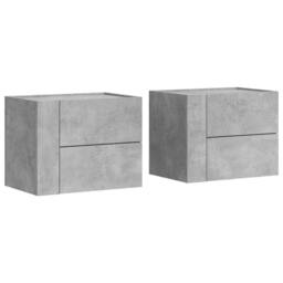Berkfield Home Wall-mounted Bedside Cabinets 2 pcs Concrete Grey 45x30x35 cm - Size: 45 x 30 x 35 cm - thumbnail 1