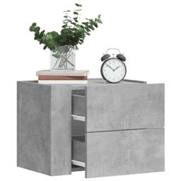 Berkfield Home Wall-mounted Bedside Cabinets 2 pcs Concrete Grey 45x30x35 cm - Size: 45 x 30 x 35 cm - thumbnail 2