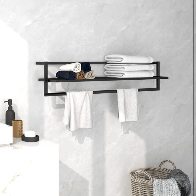 Berkfield Home Towel Rack Black 95x25x22 cm Iron - Size: 95 x 25 x 22 cm - image 1