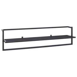 Berkfield Home Towel Rack Black 95x25x22 cm Iron - Size: 95 x 25 x 22 cm - thumbnail 2