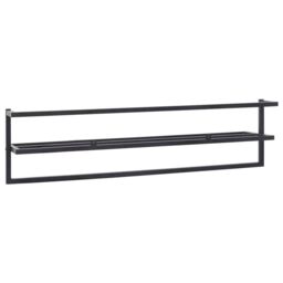 Berkfield Home Towel Rack Black 95x25x22 cm Iron - Size: 95 x 25 x 22 cm - thumbnail 5