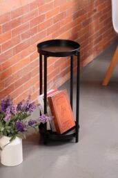 simpa 2 Tier Colour Metal Flower Plant Pot Holders in Black - thumbnail 4