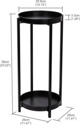 simpa 2 Tier Colour Metal Flower Plant Pot Holders in Black - thumbnail 2