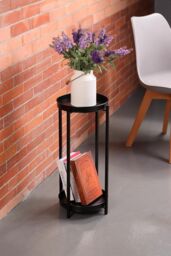 simpa 2 Tier Colour Metal Flower Plant Pot Holders in Black - thumbnail 3