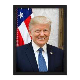 "Artery8 Wall Art Print Craighead Portrait US President Donald Trump Photo Large Framed Wall Décor Art in White - Size: W18"" x H24""" - thumbnail 1
