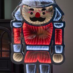 Samuel Alexander 87cm LED Infinity Standing Christmas Nutcracker Decoration with Metal Base in Red & White - thumbnail 5