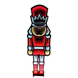 Samuel Alexander 87cm LED Infinity Standing Christmas Nutcracker Decoration with Metal Base in Red & White - thumbnail 3