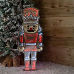 Samuel Alexander 87cm LED Infinity Standing Christmas Nutcracker Decoration with Metal Base in Red & White - thumbnail 8