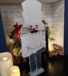 Samuel Alexander 87cm LED Infinity Standing Christmas Nutcracker Decoration with Metal Base in Red & White - thumbnail 2