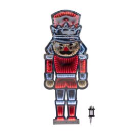 Samuel Alexander 87cm LED Infinity Standing Christmas Nutcracker Decoration with Metal Base in Red & White - thumbnail 9