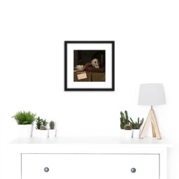 Artery8 Harnett Memento Mori To This Favour 8X8 Inch Square Wooden Framed Wall Art Print Picture with Mount in Black - thumbnail 2