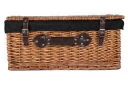Red Hamper Wicker 56cm Double Steamed Picnic Hamper Basket With Black Lining in Brown - thumbnail 4