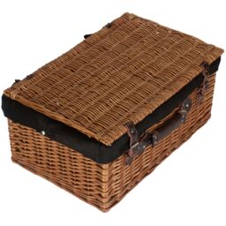 Red Hamper Wicker 56cm Double Steamed Picnic Hamper Basket With Black Lining in Brown - thumbnail 3