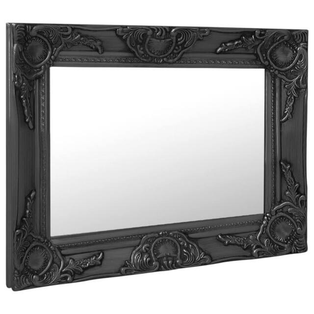 Berkfield Home Wall Mirror Baroque Style 50x40 cm Black - image 1