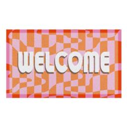 Artsy Mats Elizabeth Olwen Welcome Wavey Indoor/Outdoor Doormat (90x60cm) in Pink - Size: 60 x 90 cm - thumbnail 2