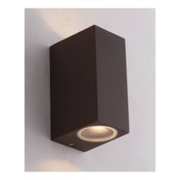 Netlighting QUBO Outdoor 2 Light Up Down Light Corten IP54 15.1x9.3x6.7cm in Brown - Size: 15.1x9.3x6.7 cm - thumbnail 3