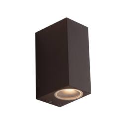 Netlighting QUBO Outdoor 2 Light Up Down Light Corten IP54 15.1x9.3x6.7cm in Brown - Size: 15.1x9.3x6.7 cm - thumbnail 1