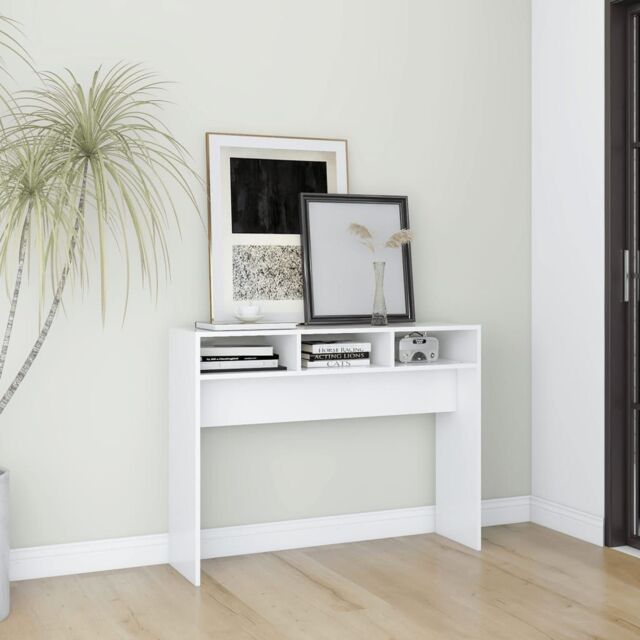 Berkfield Home Console Table White 105x30x80 cm Engineered Wood - Size: 105 x 30 x 80 cm - image 1