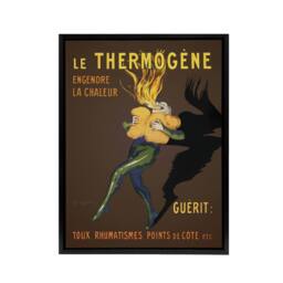 "Artery8 Le Thermogene Vintage French Ad Framed Canvas Wall Art Print Cappiello in Brown - Size: W24"" x H32""" - thumbnail 1