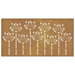 Berkfield Home Garden Wall Decoration 105x55 cm Corten Steel Flower Design in Brown - thumbnail 5