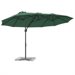 Berkfield Home Garden Cantilever Parasol with Lock Green 372 x 198 x 253 cm - thumbnail 3