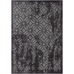 THE RUGS Washable Rugs for Living Room Kitchen Bedroom Geometric Design Black Machine Washable Area Rugs & Runners 6930 - Size: 80 cm x 150 cm - thumbnail 2