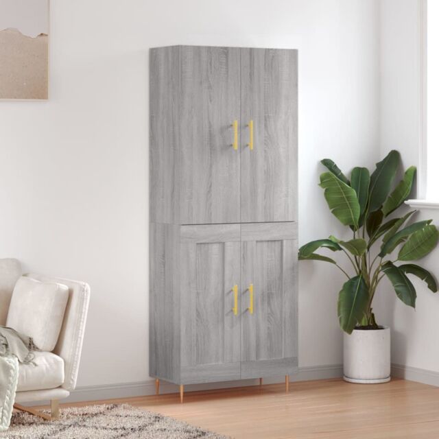 Berkfield Home Highboard Grey Sonoma 69.5x34x180 cm Engineered Wood - image 1