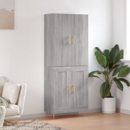Berkfield Home Highboard Grey Sonoma 69.5x34x180 cm Engineered Wood